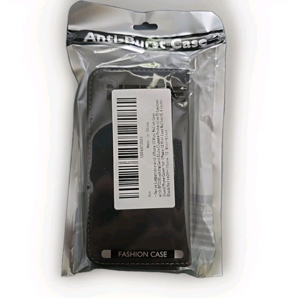 Neiye Anti-Burst Fashion Wallet Case for iPhone 12 Mini Black